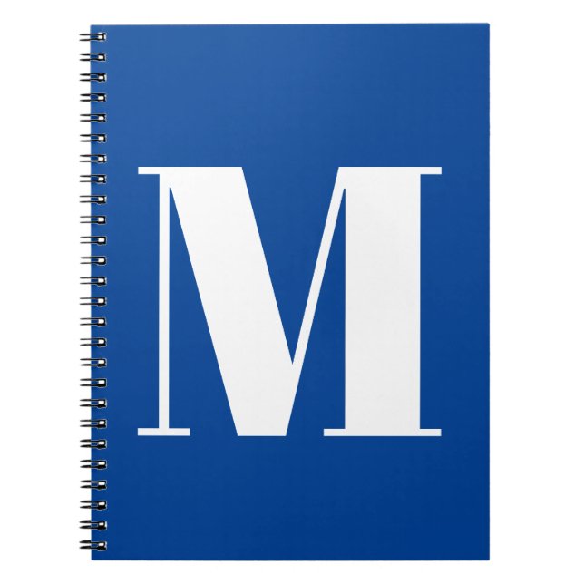 Tiefblaue Anfangsbuchstaben-Monogramm Moderne Ästh Notizblock (Vorderseite)