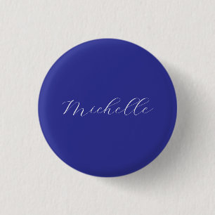 Tiefblaue Farbe, schlichte moderne eigene Namenssc Button
