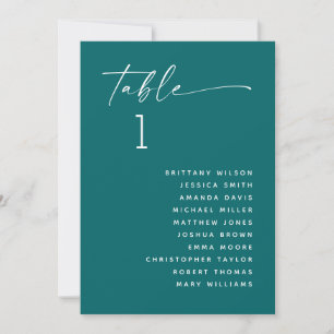 Tiefblaue moderne minimalistische Hochzeitssitzord Einladung