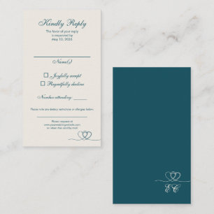 Tiefblaue moderne Mix-und-Match-Hochzeits-RSVP-Kar Visitenkarte