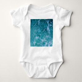 Tiefblaue Ozeanwellen Baby Strampler