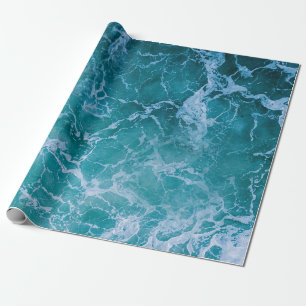 Tiefblaue Ozeanwellen Geschenkpapier