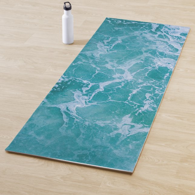 Tiefblaue Ozeanwellen Yogamatte (Beispiel)