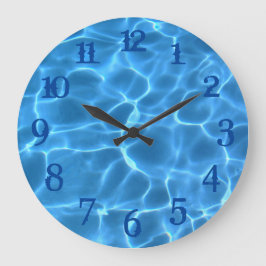 Tiefblaue Plastiknummern Aqua Swimming Pool Große Wanduhr