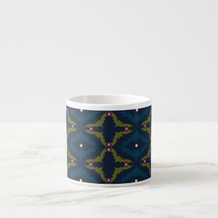 Tiefblaue Retro-Vintage-Muster Espressotasse