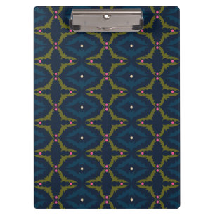 Tiefblaue Retro-Vintage-Muster Klemmbrett