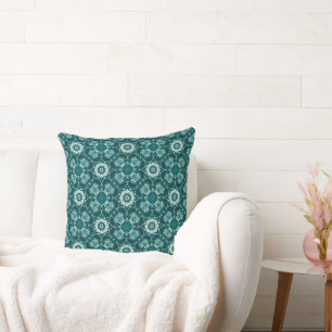 Tiefblaue Sternenexplosions-Geometrie-Wurfkissen Kissen