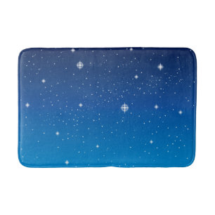 Tiefblaue sternklare Nacht Badematte