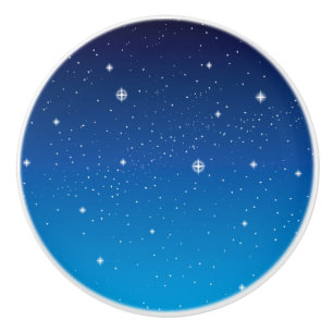 Tiefblaue sternklare Nacht Keramikknauf