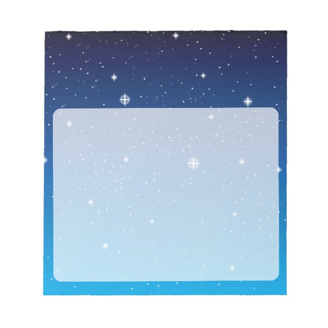 Tiefblaue sternklare Nacht Notizblock (Vorderseite)