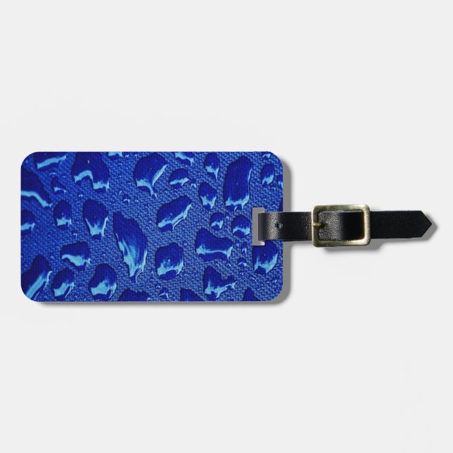 Tiefblaue Wassertropfen Gepäckanhänger (Vorderseite horizontal)