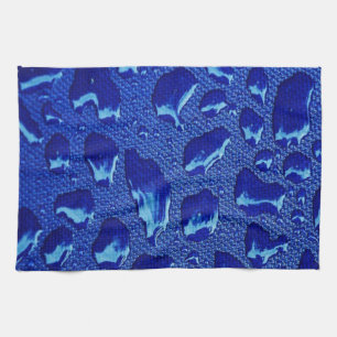 Tiefblaue Wassertropfen Geschirrtuch