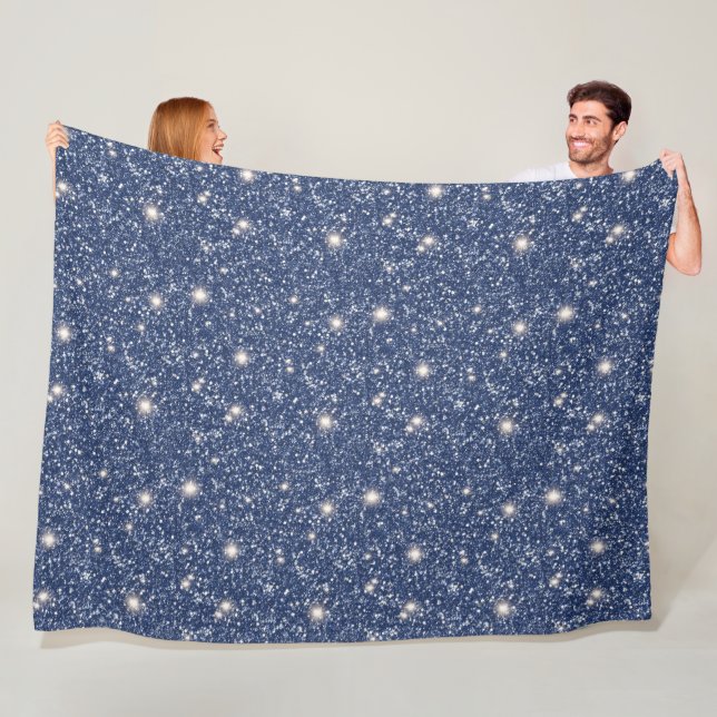 Tiefblauer Glitter Fleecedecke (Beispiel)