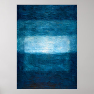 Tiefblauer Horizont-Abstrakt mit strukturierter At Poster