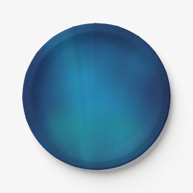 Tiefblaues Unterwasser-Glow Pappteller (Vorderseite)