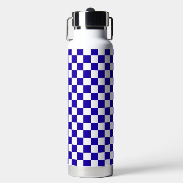 Tiefblaukariert  trinkflasche (Vorderseite)