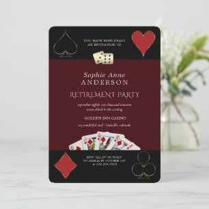 Tiefburgunder Casino Vegas Poker Ruhestandsfeier Einladung