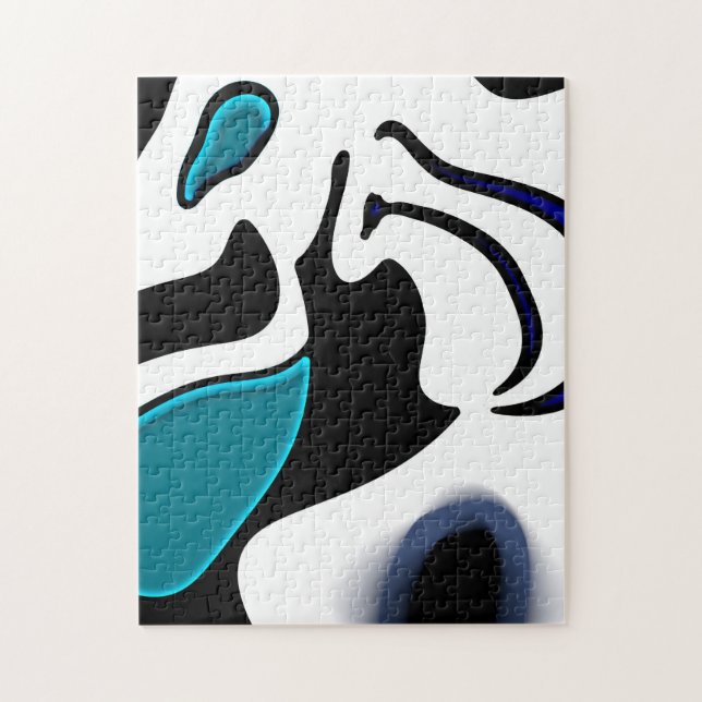 Tiefe: Abstrakt Schwarz, Weiß und Blau (Vertikal)