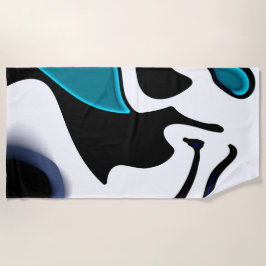 Tiefe: Abstrakt Schwarz, Weiß und Blau Strandtuch