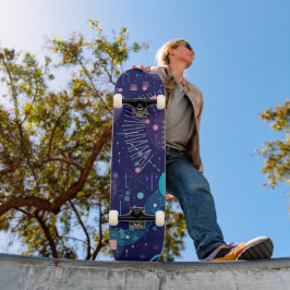 Tiefe blaue Träume Abstrakte Kunst Skateboard