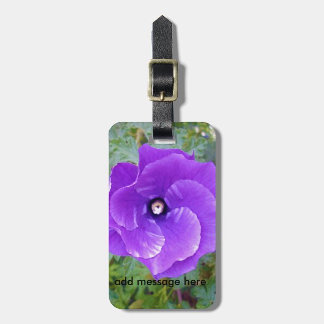 tiefe Blume des Lila Hibiskus, Gepäckanhänger (Vorderseite vertikal)