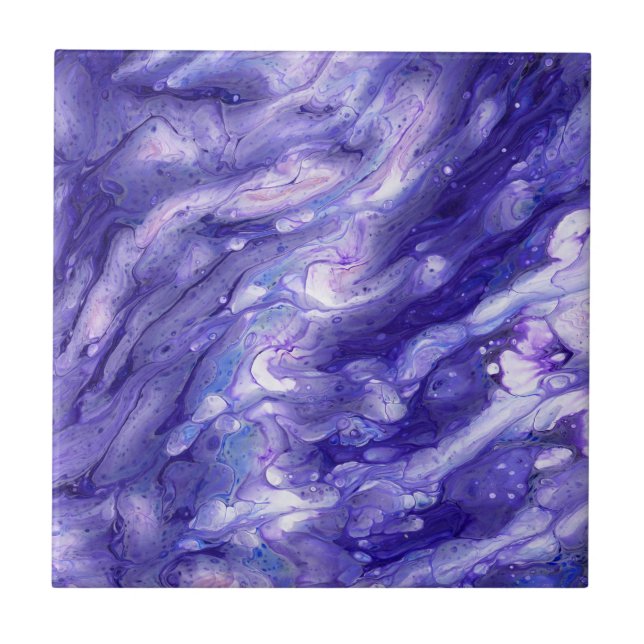 Tiefe der Lila Galaxie-Acrylflüssigkeit Fliese (Vorderseite)