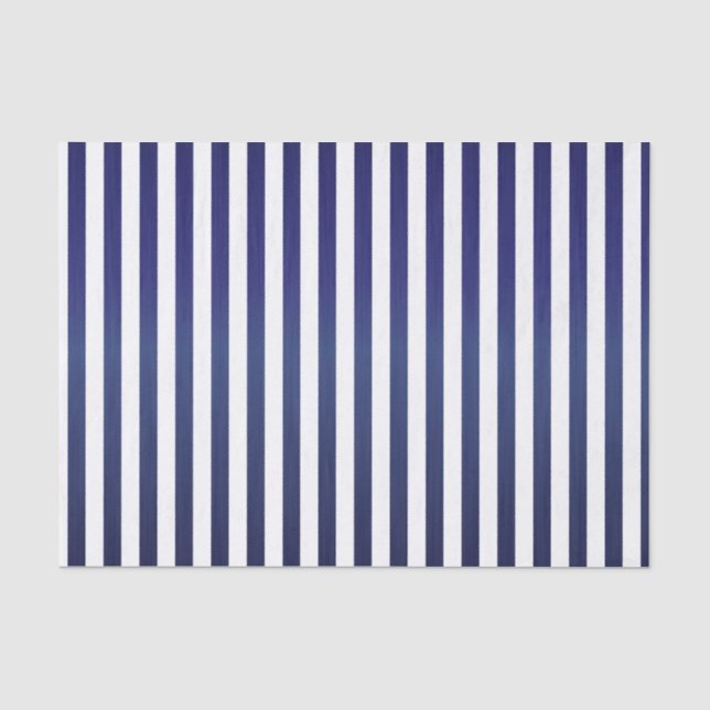 Tiefe dunkelblaue und weiße Streifen Seidenpapier (Vorderseite)