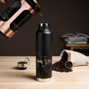Tiefe Gespräche Schwarzer Kaffee (Minimalistische Trinkflasche