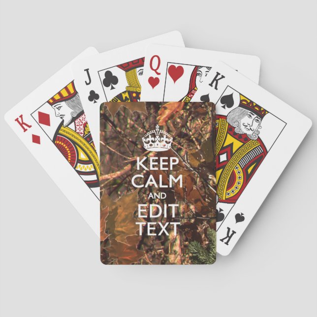 Tiefe Holz-Tarnung behalten Ruhe, Ihren Text zu Spielkarten (Rückseite)