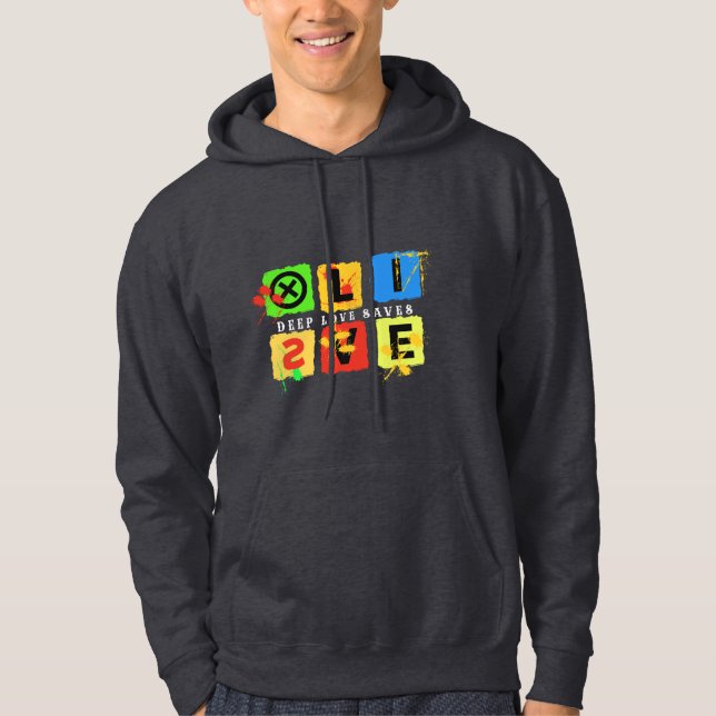 TIEFE LIEBE RETTE LEBEN HOODIE (Vorderseite)