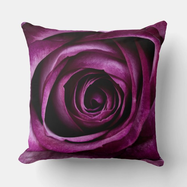 Tiefe Lila Blume Nah Kissen (Vorderseite)