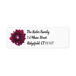 Tiefe Lila Dahlia Blume Personalisierte Adresse