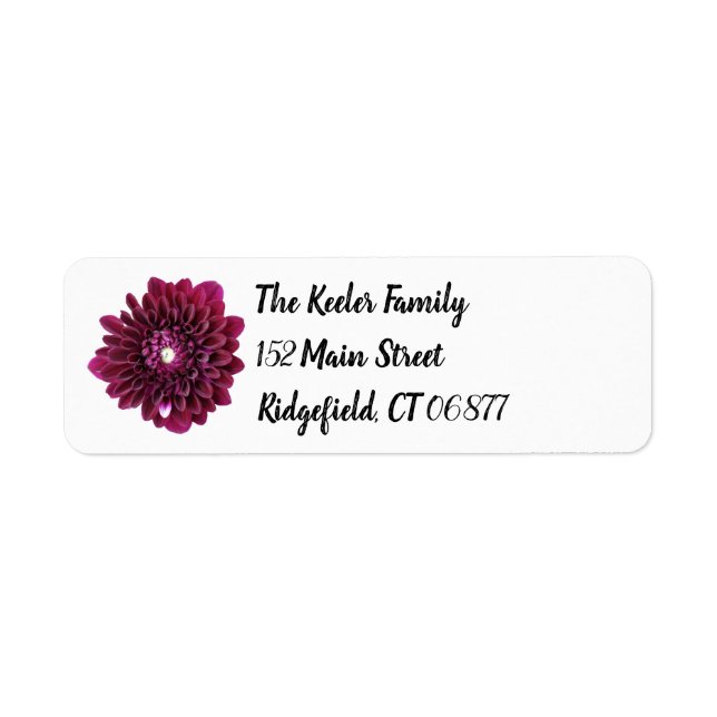 Tiefe Lila Dahlia Blume Personalisierte Adresse (Vorne)