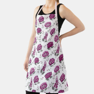 Tiefe Mauve-Blumen moderne Dekoration Schürze