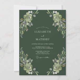 Tiefe Moosblätter-Hochzeit Einladung
