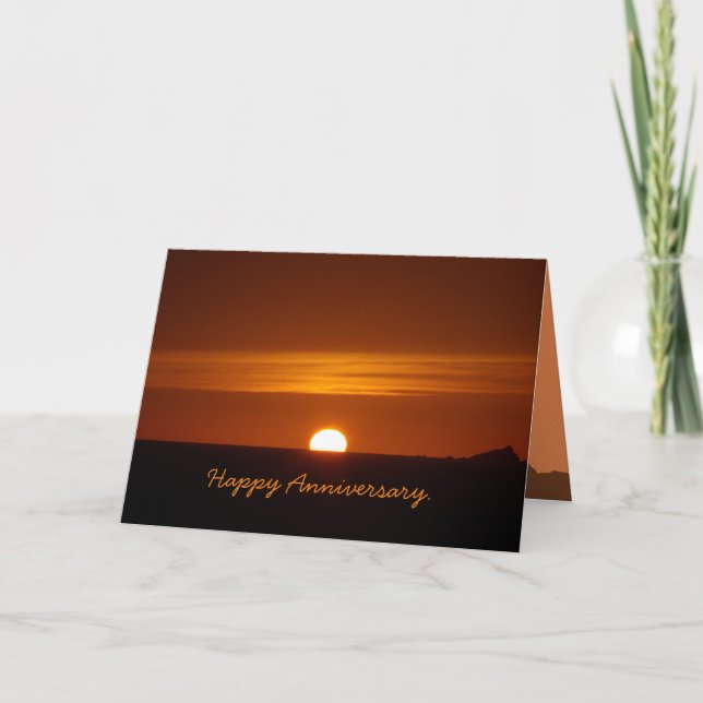 Tiefe orange Gruß-Karte des Sonnenuntergang-| Karte (Vorderseite)