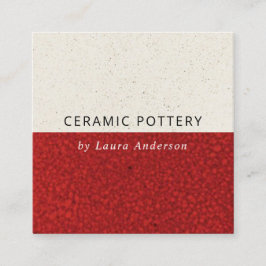 TIEFE ROTE KERAMIK POTTERY GLAZIERTE SPEZIELLE TEX QUADRATISCHE VISITENKARTE