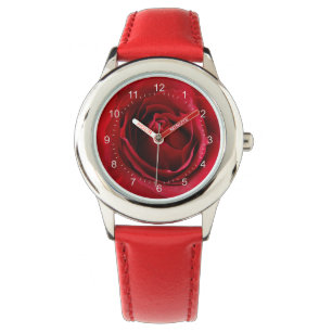 tiefe rote Rose Armbanduhr