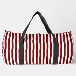 Tiefe rote Streifen auf Weiß | Stilvoll und funkti Duffle Bag