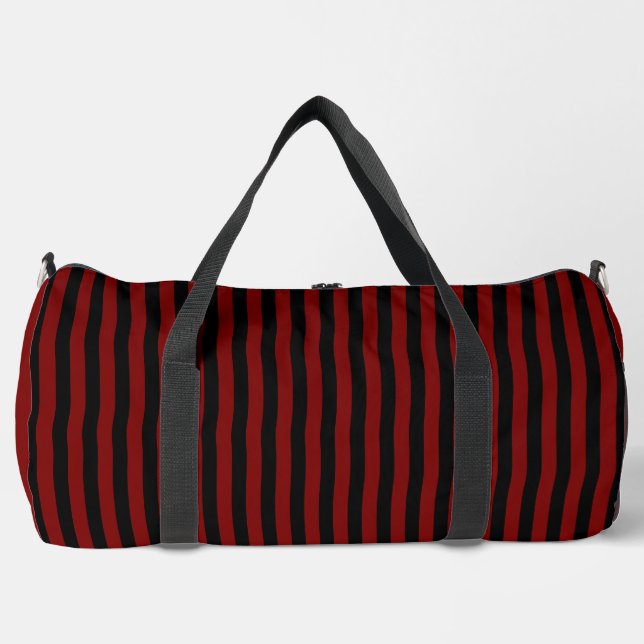 Tiefe rote und schwarze Streifen auf Weiß | kühl,  Duffle Bag (Vorderseite)