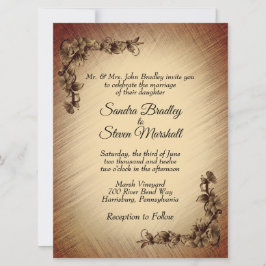 Tiefe rustikale Blume Hochzeitsfeiern Einladung