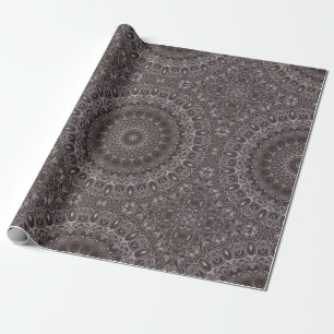 Tiefe samtene Wasserfarbe Mandala in Brauntönen Geschenkpapier