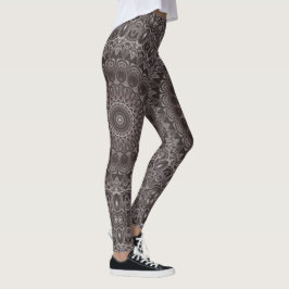 Tiefe samtene Wasserfarbe Mandala in Brauntönen Leggings