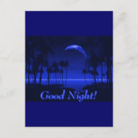 TIEFE TROPISCHE BLAUE GOODNIGHT PALM BÄUME OZEANMO