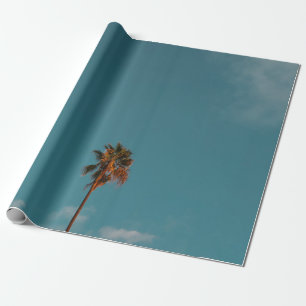 Tiefenwinkel-Fotografie der Palme unter blauem Him Geschenkpapier