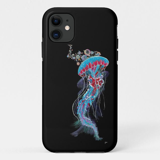 Tiefer Abstieg Fluorescent Jellyfish Case-Mate iPhone Hülle (Rückseite)