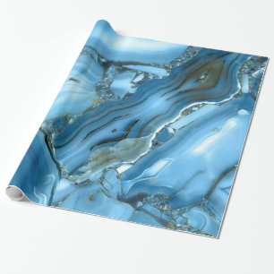 Tiefer blauer Marmor Geschenkpapier