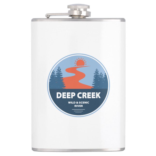 Tiefer Creek Wild und Landschaftlicher Fluss Idaho Flachmann (Vorderseite)
