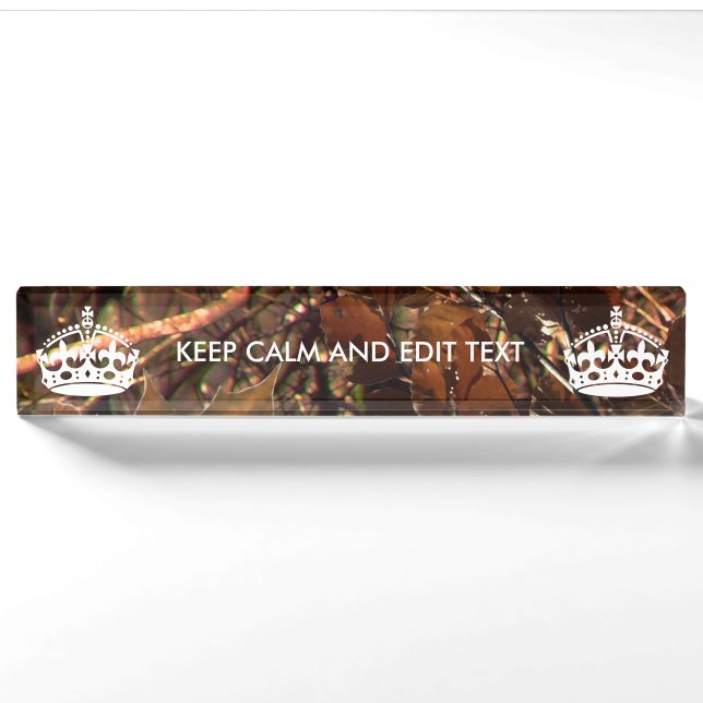 Tiefer Holz-Camouflage-Fall behalten Ruhe Ihr Text Namensplakette (Vorderseite)
