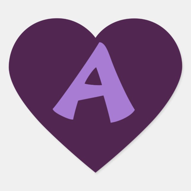 Tiefer Lila Heart-Shaped Letter Sticker (Vorderseite)